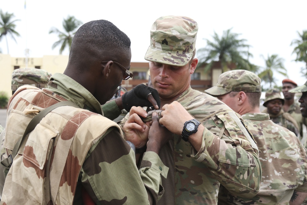 101 Division (Air Assault) Soldiers train alongside Gabonese counterparts during Judicious Activation ’17-2