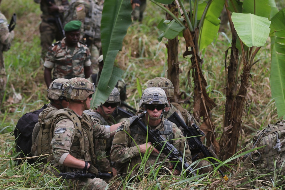 101 Division (Air Assault) Soldiers train alongside Gabonese counterparts during Judicious Activation ’17-2