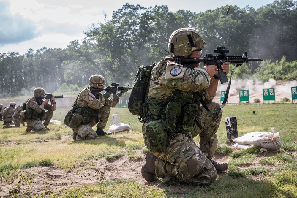 Danish Homeguard Soldiers at the shooting range with american weapons