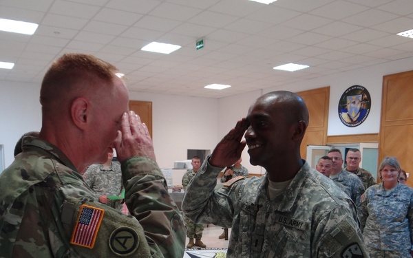 Tennessee National Guardsmen Lt. Mitchell Promoted in Romania during Exercise Saber Guardian 17