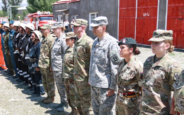 Kansas National Guard, British Army medical and hazmat experts train Armenian firefighters