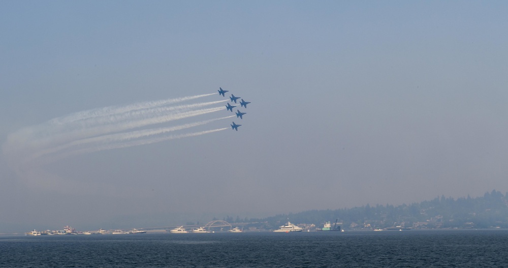 Blue Angels Fly Over Seattle Seafair