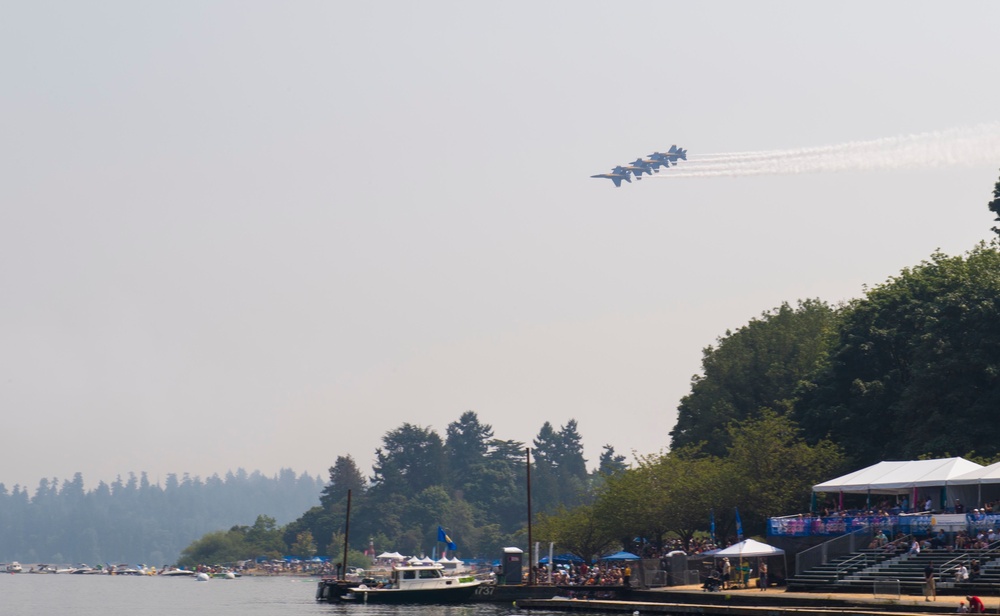 Blue Angels Fly Over Seattle Seafair