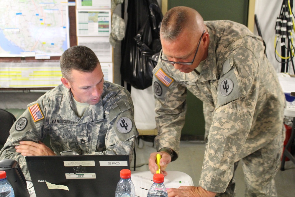 103rd Expeditionary Sustainment Command personnel provide support during Saber Guardian 17