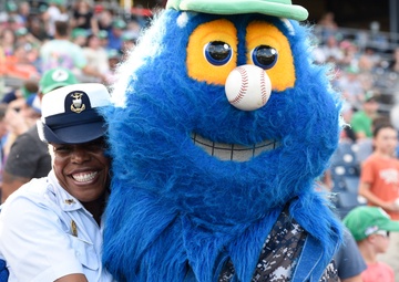 Coast Guard members participate in event at baseball game in Norfolk, VA