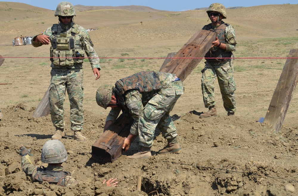 U.S. Army Engineers develop engagement area in Exercise Noble Partner
