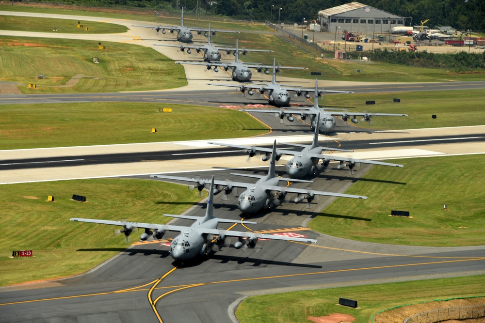 NCANG C-130s Fly Their Last 8-Ship Formation