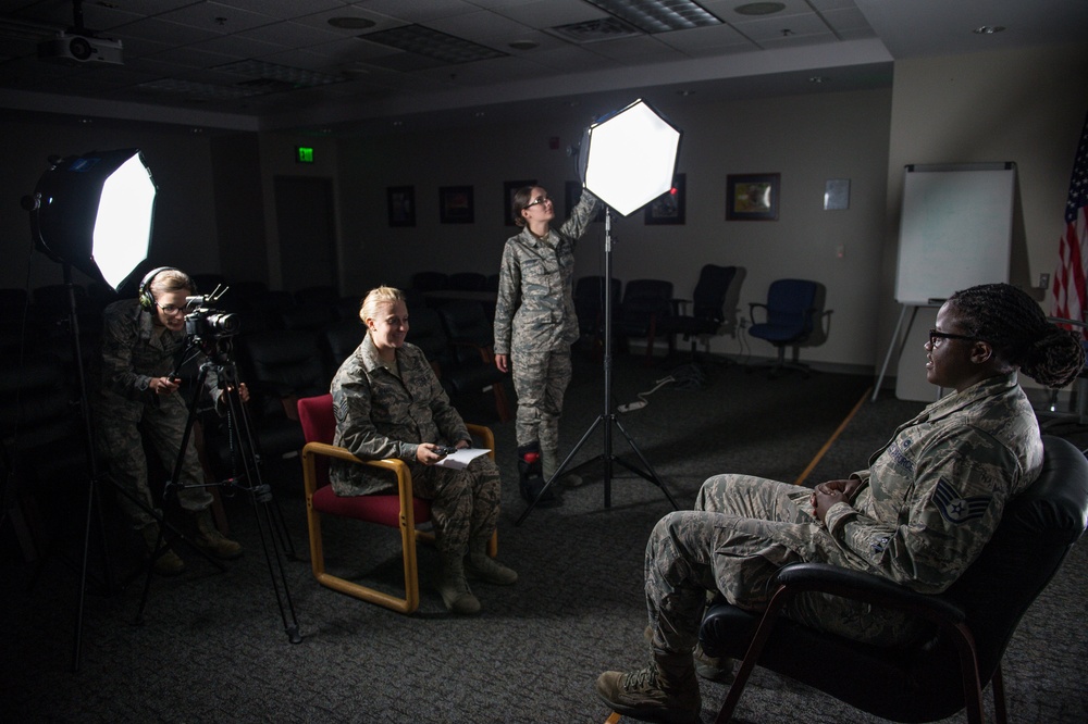 116 ACW Public Affairs conducts interview with star basketball player and community leader Airman