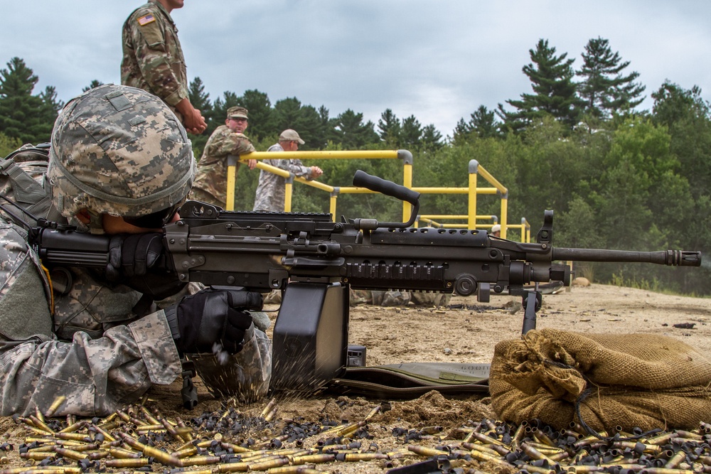 Spc. Kenny Ochoa fires a M-249 squad automatic weapon