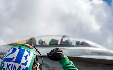 GHWB is the flagship of Carrier Strike Group (CSG) 2, which is comprised of the staff of CSG-2; GHWB; the nine squadrons and staff of Carrier Air Wing (CVW) 8; Destroyer Squadron (DESRON) 22 staff and guided-missile destroyers USS Laboon (DDG 58) and USS