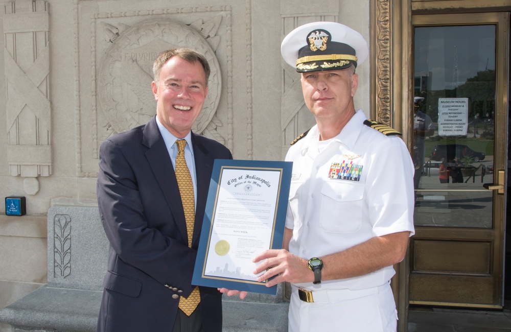 Indianapolis Mayor Welcomes US Navy napolis Mayor Welcomes US Navy