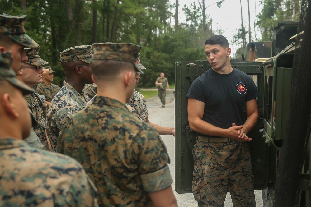 Marines take on Humvee course