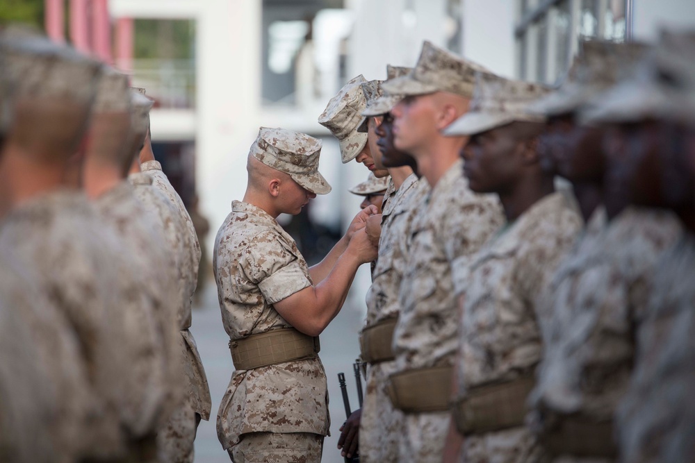 Marine recruits complete final drill evaluation on Parris Island