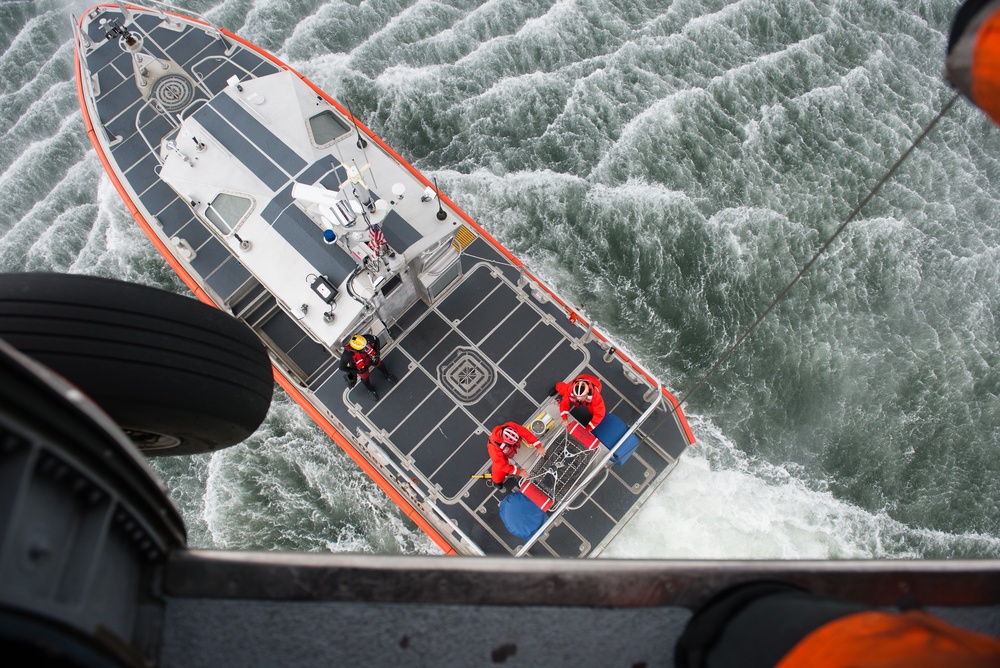 Coast Guard Air Station Cape Cod trains in Boston Harbor