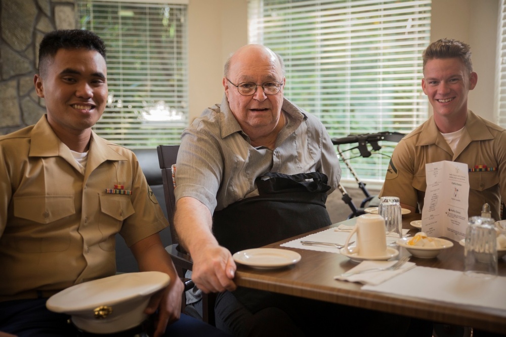 Marines visit Garden Club Retirement Homes