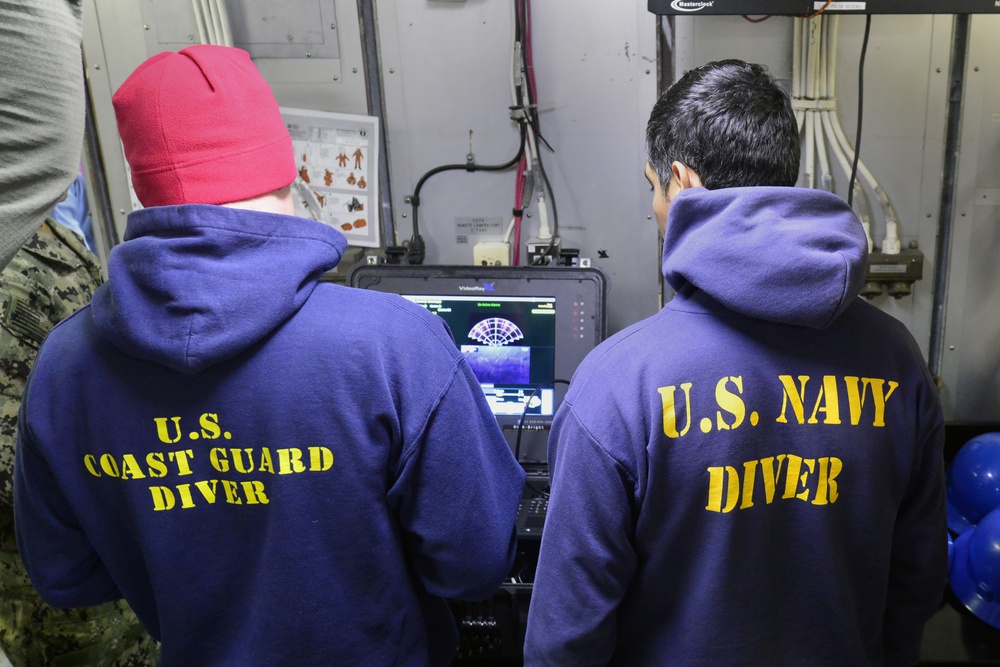 Coast Guard, Navy divers aboard Coast Guard Cutter Healy locate wreckage of fishing vessel Destination with remote operated vehicle near St. George, Alaska