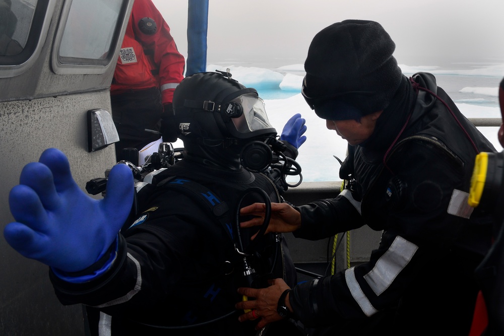 Coast Guard diver prepares for Arctic dive