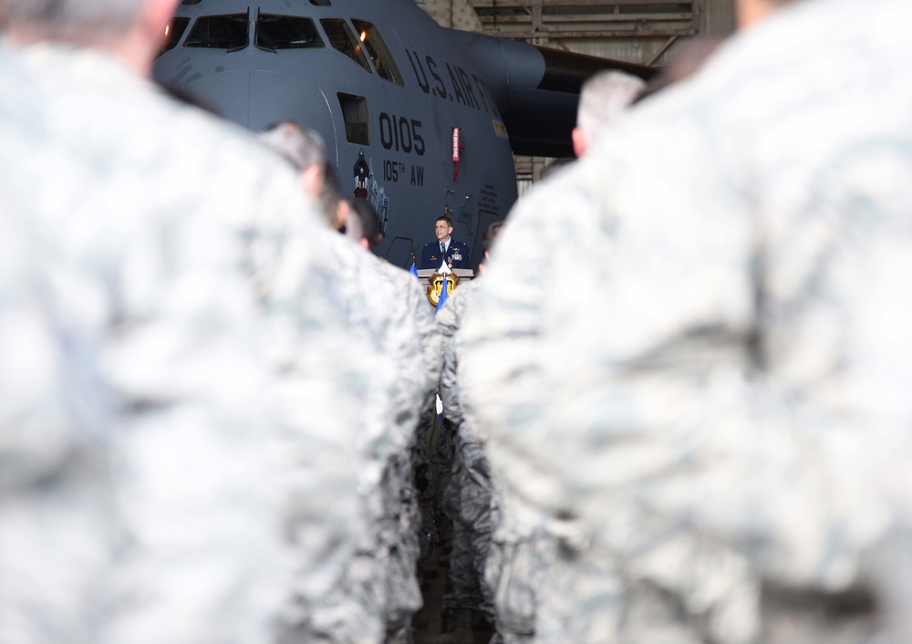 Col. Denise Donnell assumes command of the 105th Airlift Wing