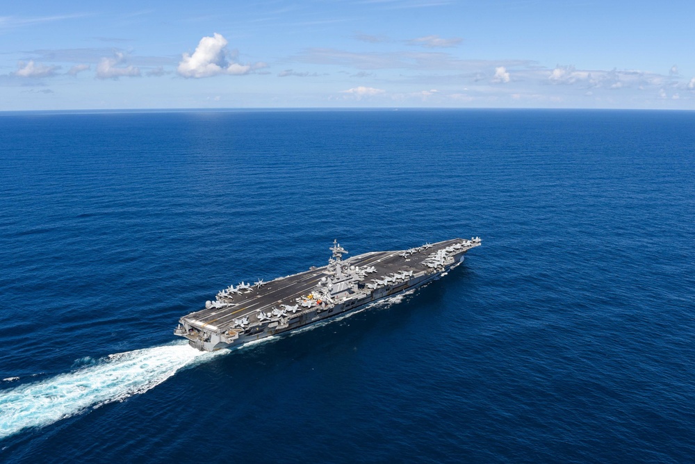 Saxon Warrior is a United States and United Kingdom co-hosted carrier strike group exercise that demonstrates interoperability and capability to respond to crises and deter potential threats.