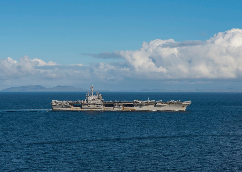 Saxon Warrior is a United States and United Kingdom co-hosted carrier strike group exercise that demonstrates interoperability and capability to respond to crises and deter potential threats.