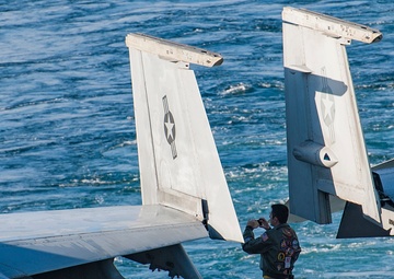 GHWB is the flagship of Carrier Strike Group (CSG) 2, which is comprised of the staff of CSG-2; GHWB; the nine squadrons and staff of Carrier Air Wing (CVW) 8; Destroyer Squadron (DESRON) 22 staff and guided-missile destroyers USS Laboon (DDG 58) and USS