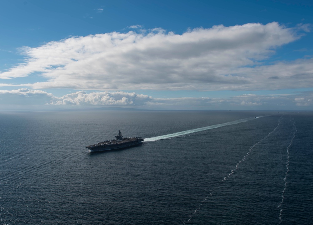 Saxon Warrior is a United States and United Kingdom co-hosted carrier strike group exercise that demonstrates interoperability and capability to respond to crises and deter potential threats.