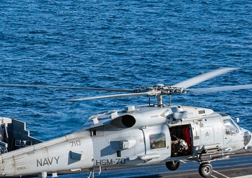 GHWB is the flagship of Carrier Strike Group (CSG) 2, which is comprised of the staff of CSG-2; GHWB; the nine squadrons and staff of Carrier Air Wing (CVW) 8; Destroyer Squadron (DESRON) 22 staff and guided-missile destroyers USS Laboon (DDG 58) and USS