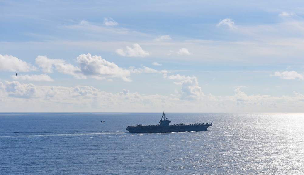 Saxon Warrior is a United States and United Kingdom co-hosted carrier strike group exercise that demonstrates interoperability and capability to respond to crises and deter potential threats.