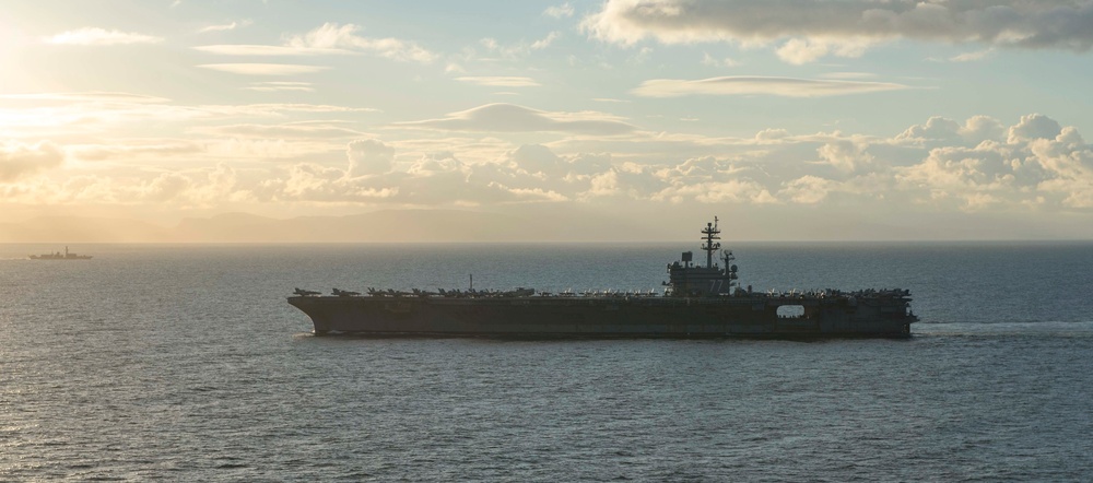 Saxon Warrior is a United States and United Kingdom co-hosted carrier strike group exercise that demonstrates interoperability and capability to respond to crises and deter potential threats.