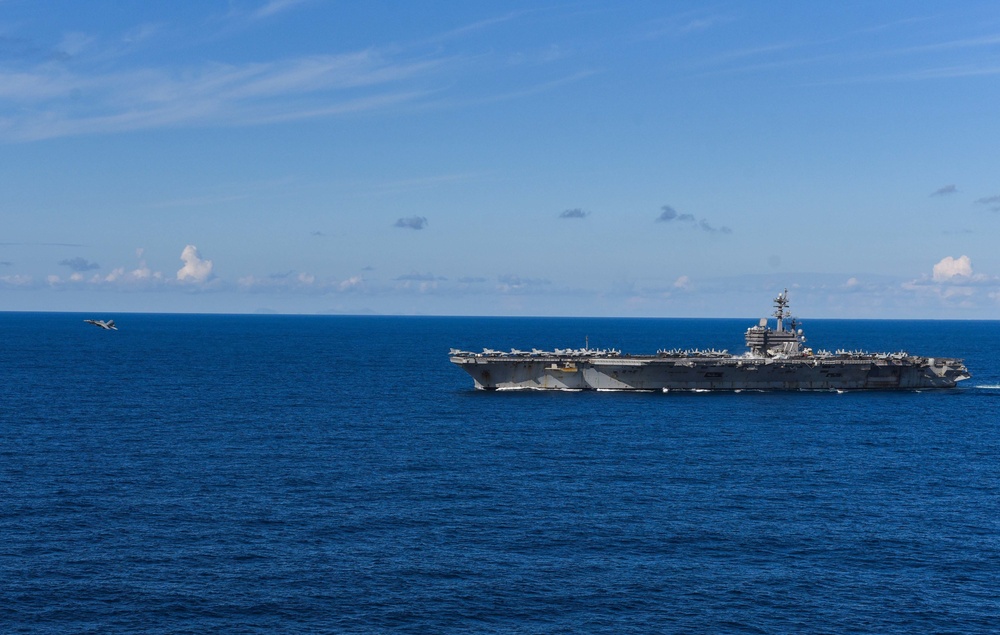 Saxon Warrior is a United States and United Kingdom co-hosted carrier strike group exercise that demonstrates interoperability and capability to respond to crises and deter potential threats.