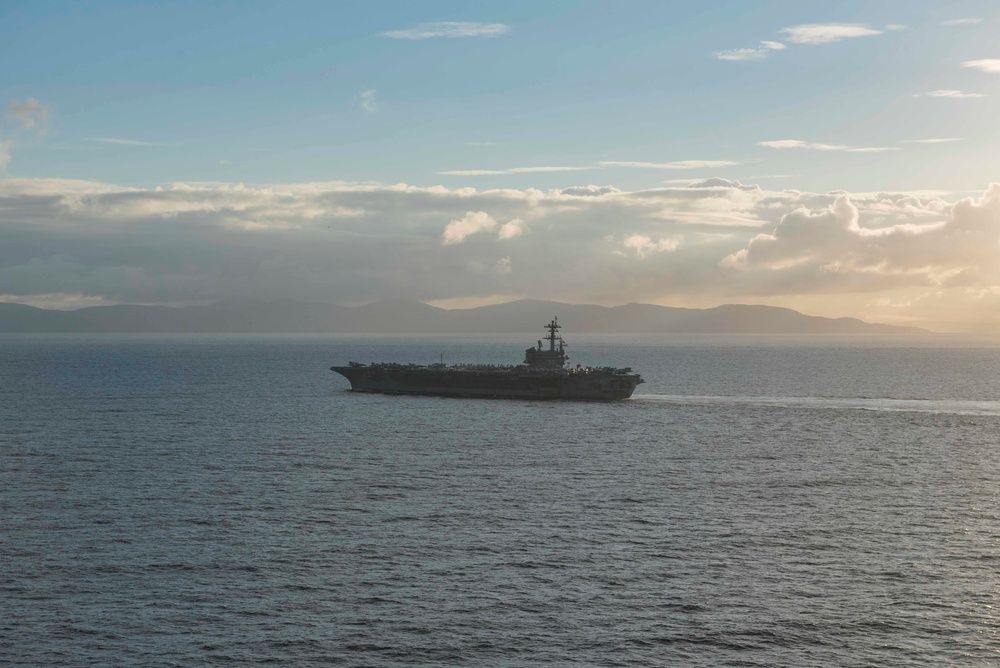 Saxon Warrior is a United States and United Kingdom co-hosted carrier strike group exercise that demonstrates interoperability and capability to respond to crises and deter potential threats.