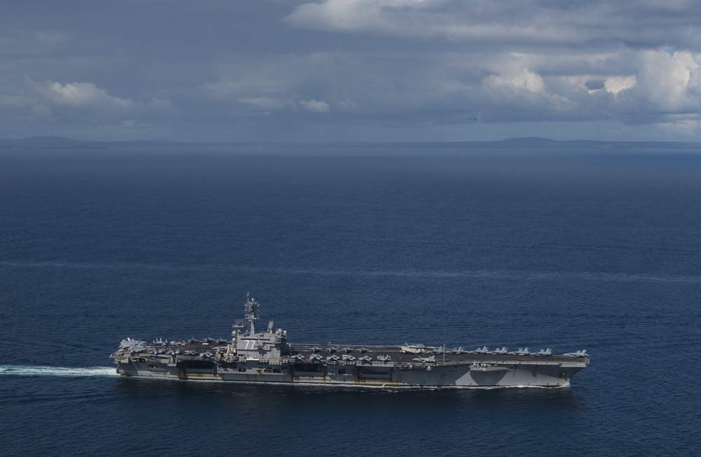 Saxon Warrior is a United States and United Kingdom co-hosted carrier strike group exercise that demonstrates interoperability and capability to respond to crises and deter potential threats.