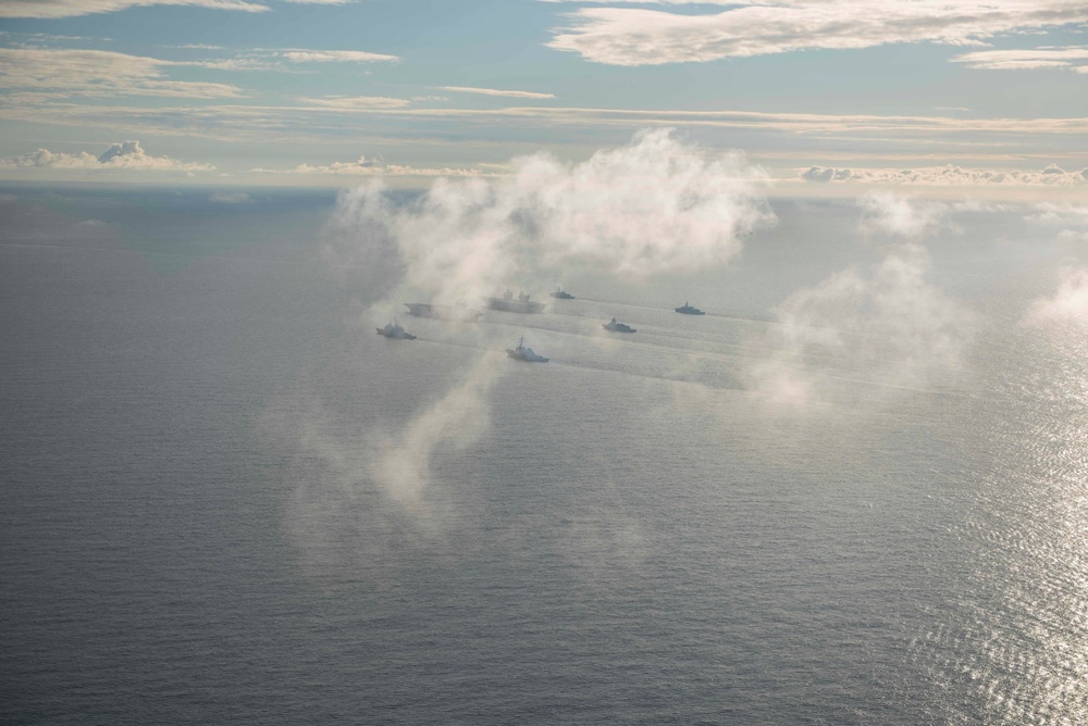 Saxon Warrior is a United States and United Kingdom co-hosted carrier strike group exercise that demonstrates interoperability and capability to respond to crises and deter potential threats.