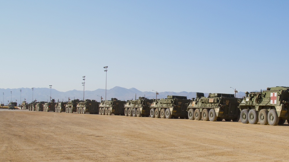 Army's 1st Stryker BCT, 4th Infantry Div crosses MCLB Barstow