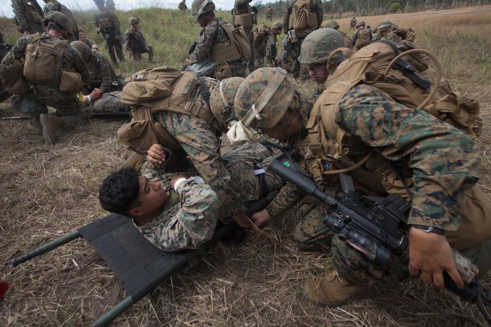31st MEU Marines and Sailors participate in mass casualty response training
