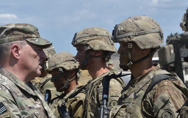 Gen. Milley Visits U.S. Troops during Noble Partner