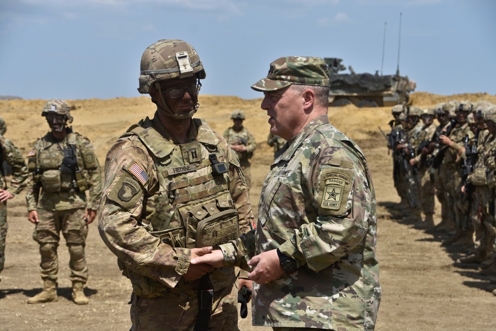 Gen. Milley Visits U.S. Troops during Noble Partner