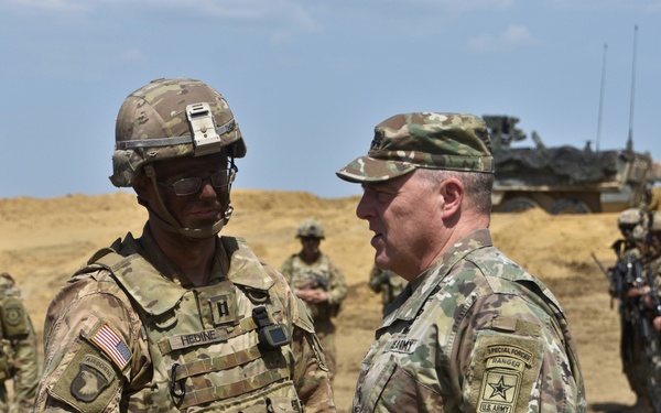 Gen. Milley Visits U.S. Troops during Noble Partner