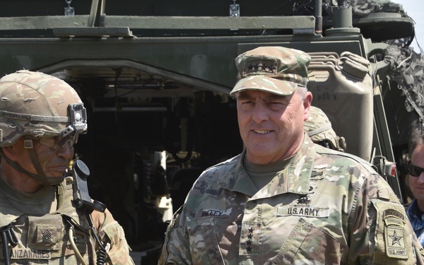 Gen. Milley Visits U.S. Troops during Noble Partner