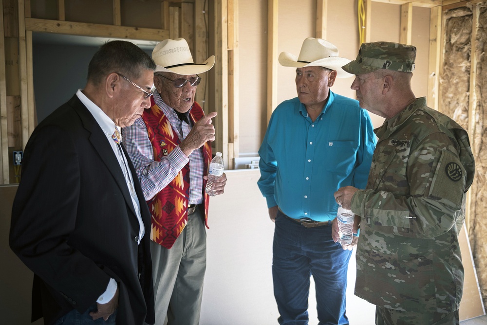 Military, Crow leaders tour veteran home construction site