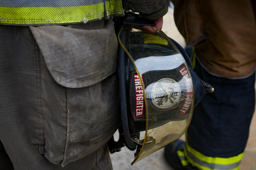 Firefighters smoke rapid intervention training