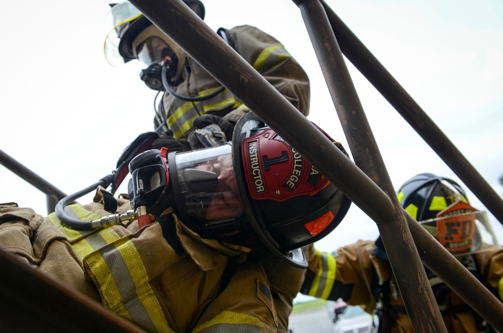 Firefighters smoke rapid intervention training