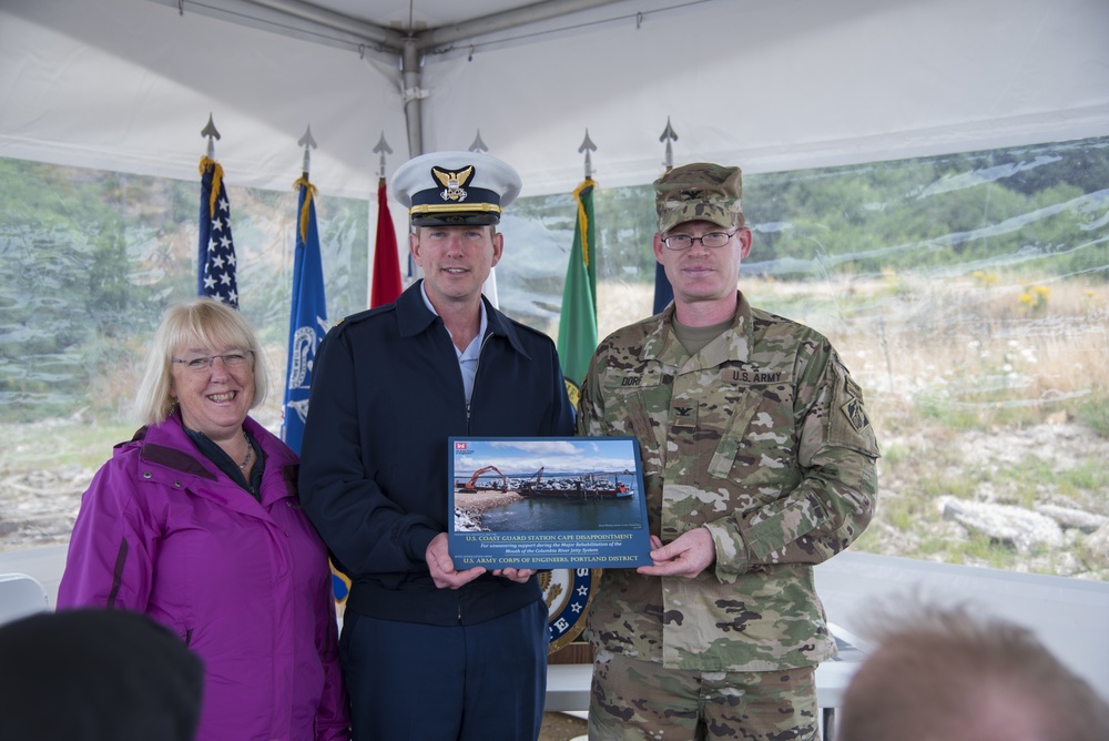 Ribbon cutting ceremony to celebrate the completion of construction at Jetty A, Aug. 8, 2017.