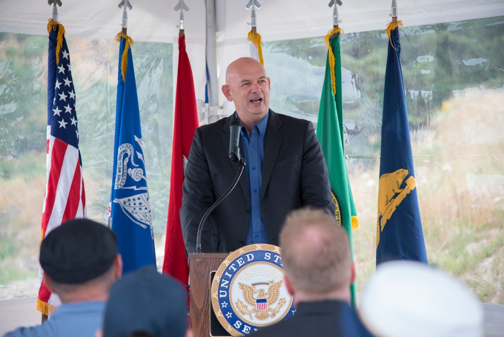 Ribbon cutting ceremony to celebrate the completion of construction at Jetty A, Aug. 8, 2017.