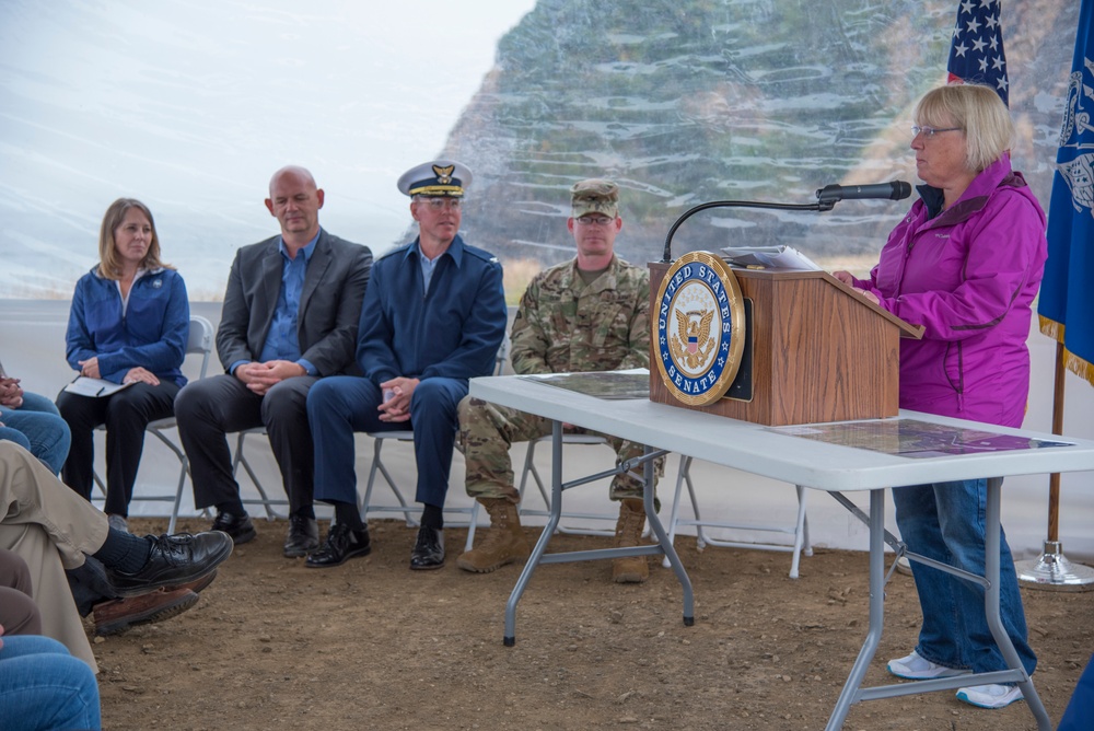 Ribbon cutting ceremony to celebrate the completion of construction at Jetty A, Aug. 8, 2017.