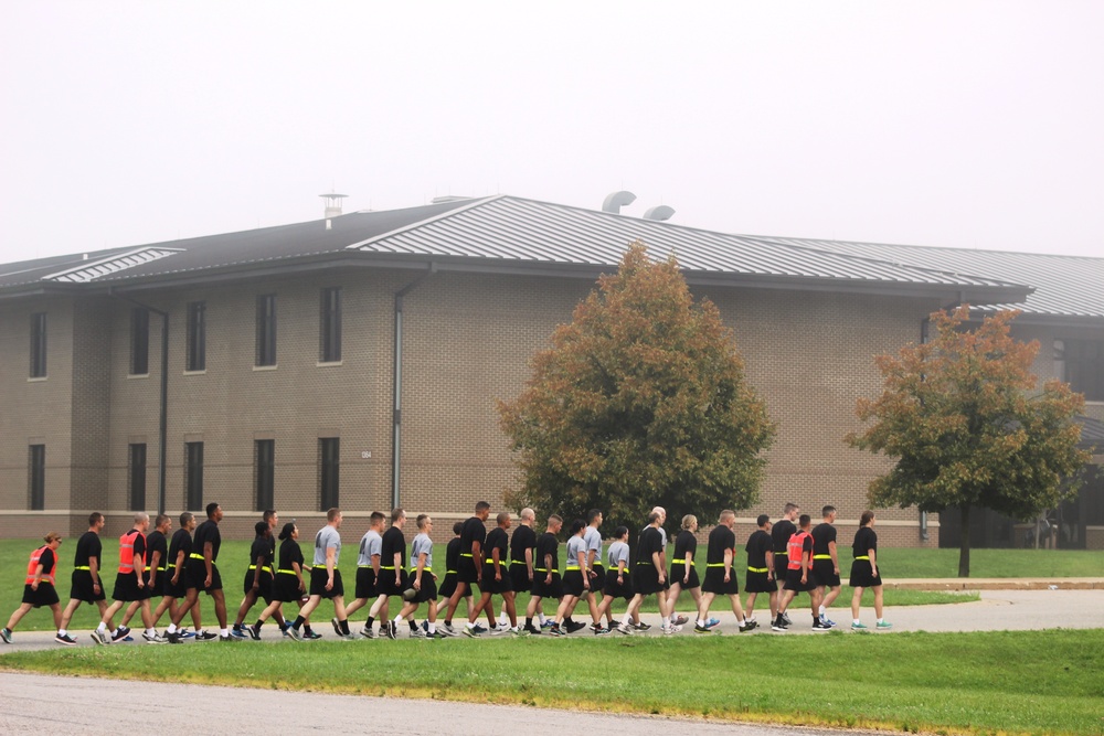 NCO Academy student marching at Fort McCoy
