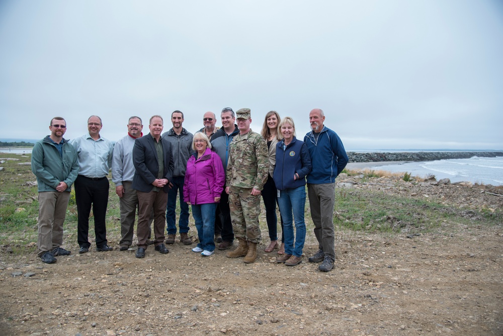 Ribbon cutting ceremony to celebrate the completion of construction at Jetty A, Aug. 8, 2017.