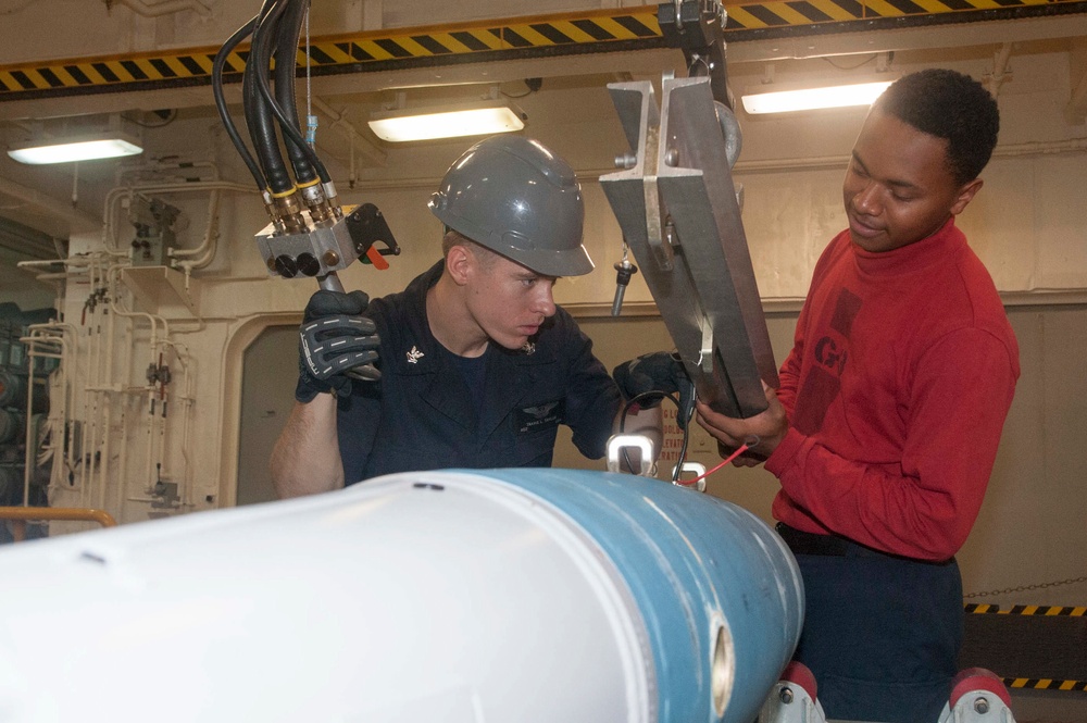 USS America Sailorsmove practice bomb