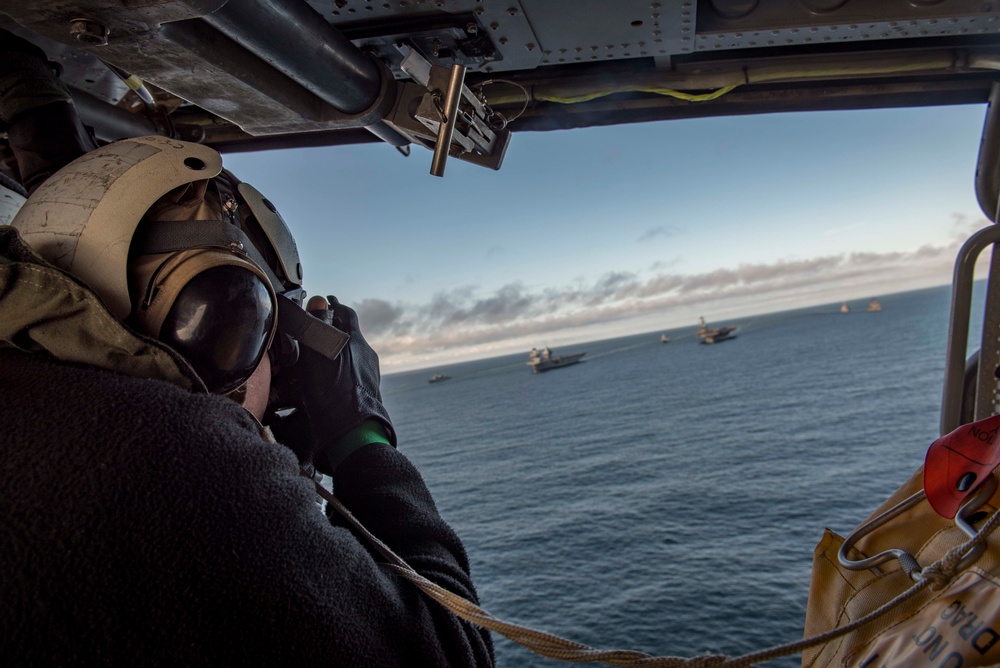 GHWB is the flagship of Carrier Strike Group (CSG) 2, which is comprised of the staff of CSG-2; GHWB; the nine squadrons and staff of Carrier Air Wing (CVW) 8; Destroyer Squadron (DESRON) 22 staff and guided-missile destroyers USS Laboon (DDG 58) and USS