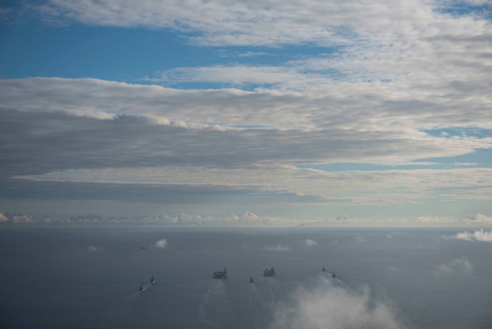 Saxon Warrior is a United States and United Kingdom co-hosted carrier strike group exercise that demonstrates interoperability and capability to respond to crises and deter potential threats.